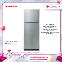 SHARP 440L Pelican Refrigerator, SJE4381MS