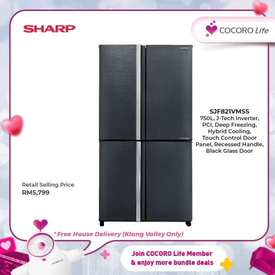 SHARP 700L Avance Refrigerator, SJF821VMSS