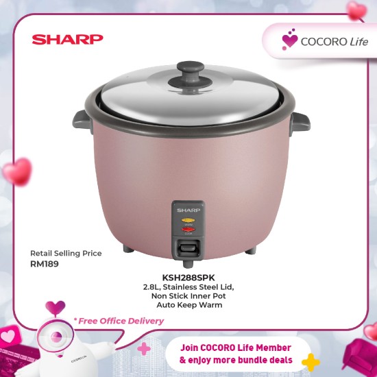 SHARP 2.8L Rice Cooker, KSH288SPK