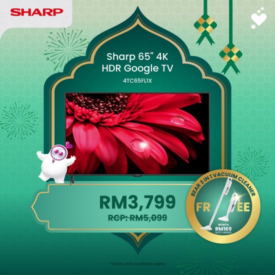 (PROMO) SHARP AQUOS 55 inch 4K UHD Google TV - 4TC65FL1X