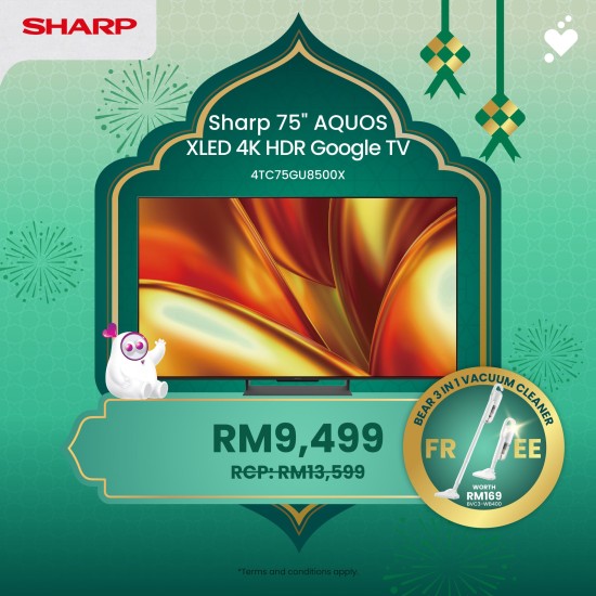 (PROMO) SHARP AQUOS XLED 75 Inch 4K UHD TV - 4TC75GU8500X