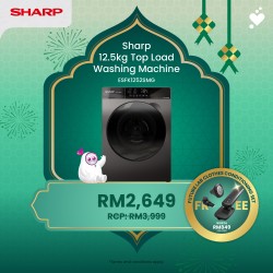 (PROMO) SHARP 12.5kg Front Load Washing Machine - ESFK1252SMG