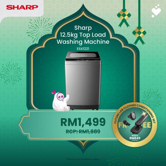 (PROMO) SHARP 12.5kg Washing Machine - ESX1221