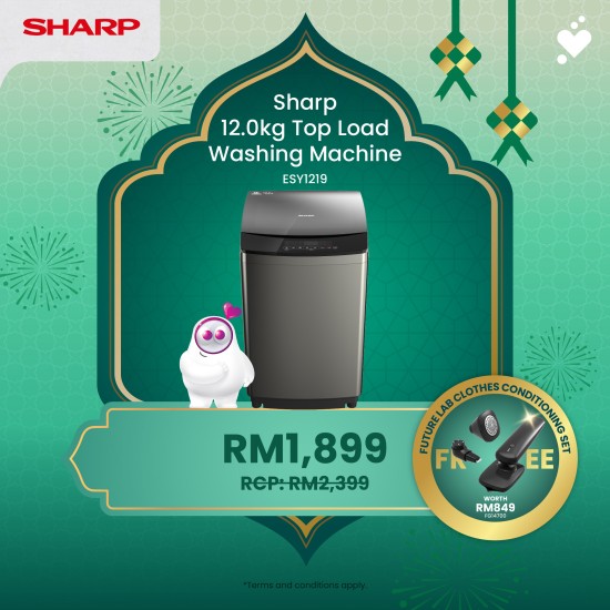 (PROMO) SHARP 12kg Full Auto Top Load Washer - ESY1219