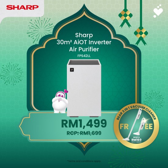 (PROMO) SHARP 30m² Plasmacluster Technology Air Purifier - FPS42LL