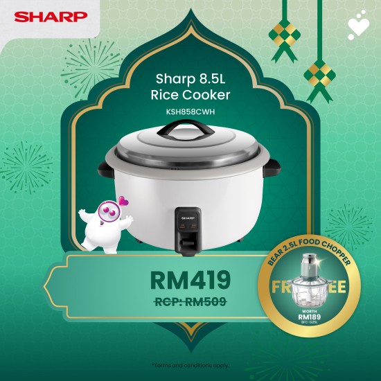 (PROMO) SHARP 8.5L Rice Cooker - KSH858CWH