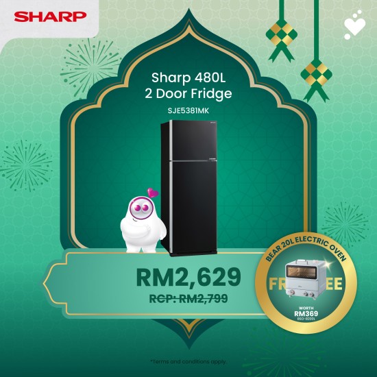 (PROMO) SHARP 480L Pelican Refrigerator - SJE5381MK