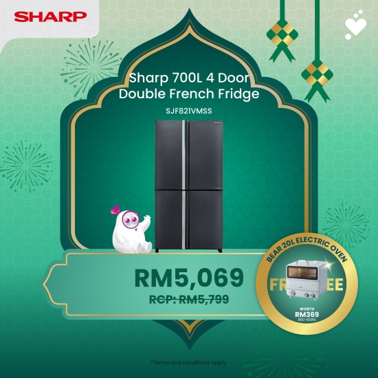 (PROMO) SHARP 700L Avance Refrigerator - SJF821VMSS