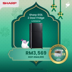 (PROMO) SHARP 610L Pelican Refrigerator - SJP601MFMK