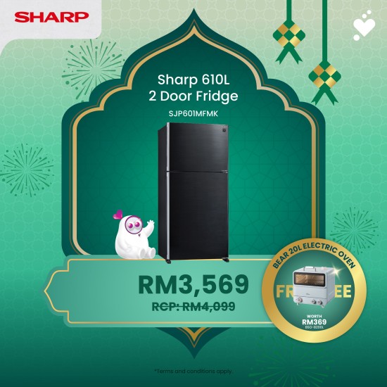 (PROMO) SHARP 610L Pelican Refrigerator - SJP601MFMK