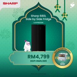 (PROMO) SHARP 680L Side by Side Refrigerator - SJXP6822GK