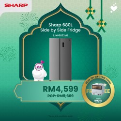 (PROMO) SHARP 680L Side by Side Refrigerator - SJXP6822MS