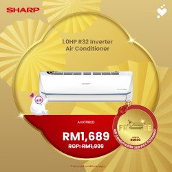 (PROMO) SHARP 1.0HP Inverter Air Conditioner - AHX10BED