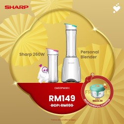 (PROMO) SHARP 0.6L Personal Blender - EM60PMWH