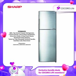 SHARP 280L Top Mount Freezer Refrigerator, SJ286MSS