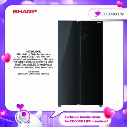 SHARP 620L Side by Side Refrigerator, SJX6322GK