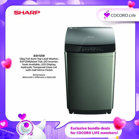 SHARP 12kg Full Auto Top Load Washer, ESY1219