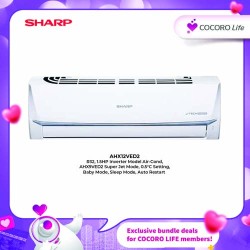 SHARP R32, 1.5HP Inverter Model Air-Cond, AHX12VED2