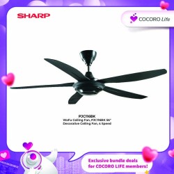 SHARP WaFu Ceiling Fan, PJC116BK