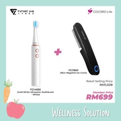 [FUTURE LAB] COLD WHITE ULTRASONIC TOOTHBRUSH + [FUTURE LAB] NION NEGATIVE LON COMB