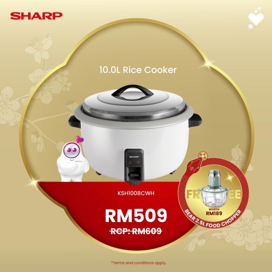 (CNY) SHARP 10.0L Rice Cooker - KSH1008CWH