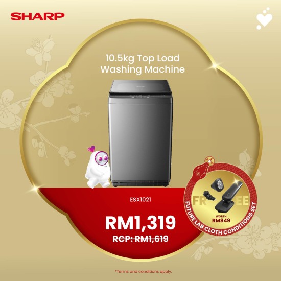 (CNY) SHARP 10.5kg Washing Machine - ESX1021