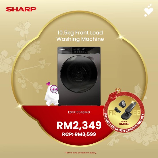 (CNY) SHARP 10.5kg Front Load Washing Machine - ESFK1054SMG