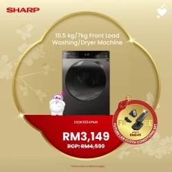 (CNY) SHARP 10.5kg /7kg , J-Tech Inverter Front Load Washer Dryer - ESDK1054PMS