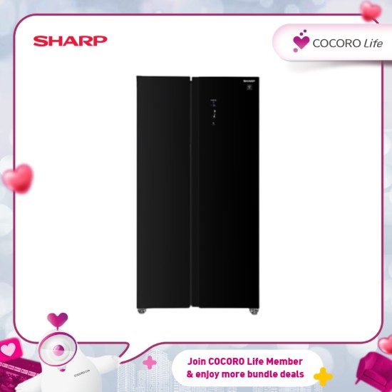 (PROMO) SHARP 680L Side by Side Refrigerator - SJXP6822GK