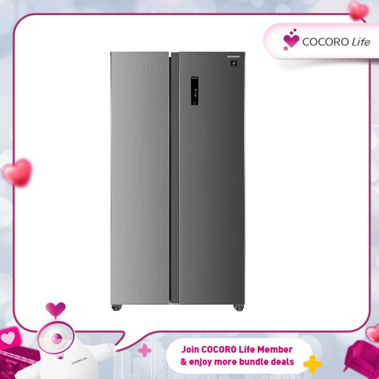 (PROMO) SHARP 680L Side by Side Refrigerator - SJXP6822MS