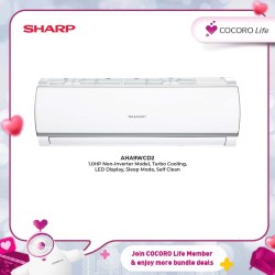 SHARP 1.0HP R32 Non-Inverter Air Conditioner, AHA9WCD2