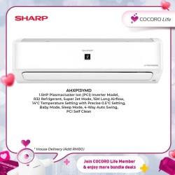 SHARP 1.5HP J- Tech Inverter Plasmacluster Air Conditioner, AHXP13YMD