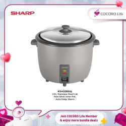 SHARP 2.2L Rice Cooker, KSH228SSL