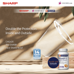 Sharp Face Shield bundle with Vitahealth Vitamin C with Zinc+ 30's