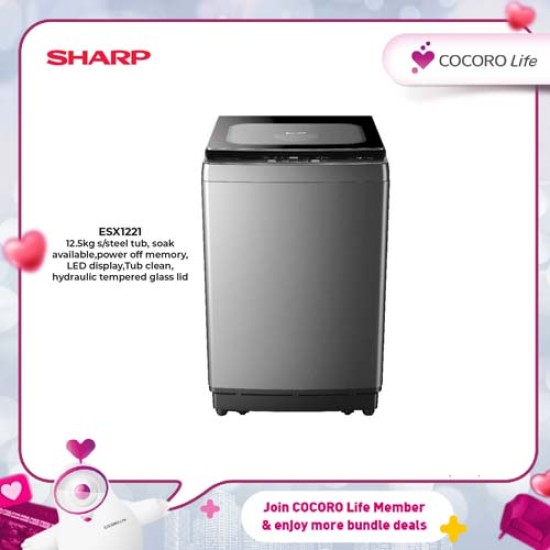 SHARP 12.5kg Washing Machine, ESX1221