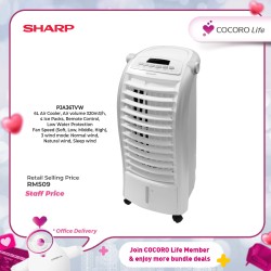 6L Air Cooler, Air volume 320m3/h, 4 Ice Packs, Remote Control, Low Water Protection Fan Speed (Soft, Low, Middle, High), 3 wind mode: Normal wind, Natural wind, Sleep wind