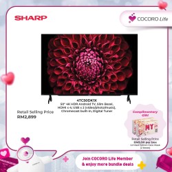 SHARP 50 inch 4K UHD Android TV, 4TC50DK1X