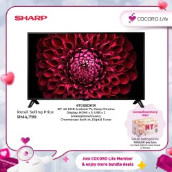 SHARP 65 inch 4K UHD Android TV, 4TC65DK1X