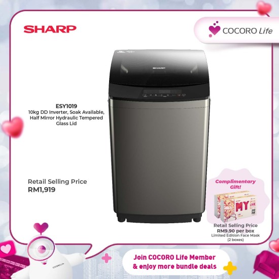 SHARP 10kg Full Auto Washing Machine, ESY1019