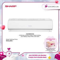 SHARP 2.0HP R32 Non-Inverter Air Conditioner, AHA18WCD2