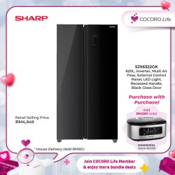 SHARP 620L Side by Side Refrigerator, SJXP6322GK