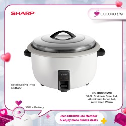 SHARP 10.0L Rice Cooker, KSH1008CWH