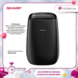 SHARP 30m² Plasmacluster Technology Air Purifier with Mosquito Catcher, FPJM40LB