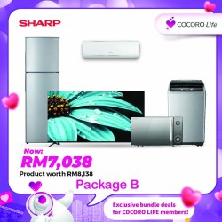 Package B (50" 4K UHD TV + 1.5HP Air Conditioner + 8.5KG Top Load Washing Machine + 320L Refrigerator + 20L Microwave Oven)