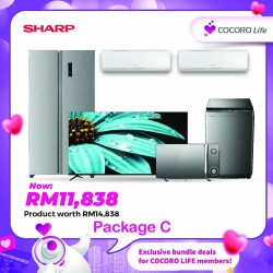 Package C (65" 4K UHD TV + 1.5HP Air Conditioner + 1.0HP Air Conditioner + 8.5KG Top Load Washing Machine + 620L Refrigerator + 20L Microwave Oven)