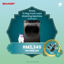 (PROMO) SHARP 10.5kg Front Load Washing Machine - ESFK1054SMG