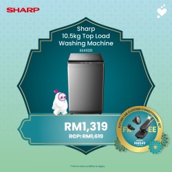 (PROMO) SHARP 10.5kg Washing Machine - ESX1021