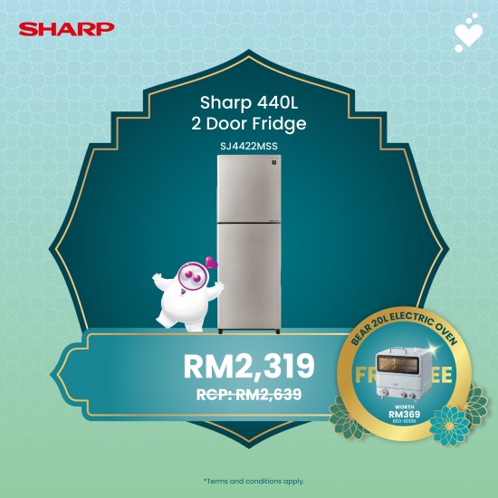 (PROMO) SHARP 440L Refrigerator - SJ4422MSS